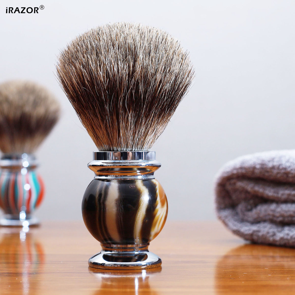 Mens Grooming Barber - iRAZOR Silvertip Scheerkwast voor Mannen, Ultra