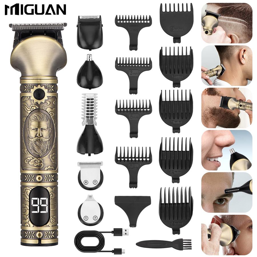 Mens Grooming Barber - Haarklippers en 6-in-1 baardtrimmerset voor mannen,