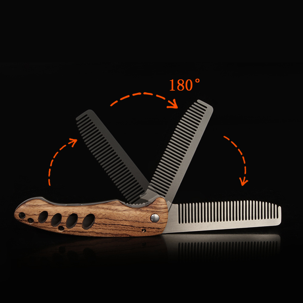 Vouwbare baardkam van massief  - Mens Grooming Barber recensie en prijs