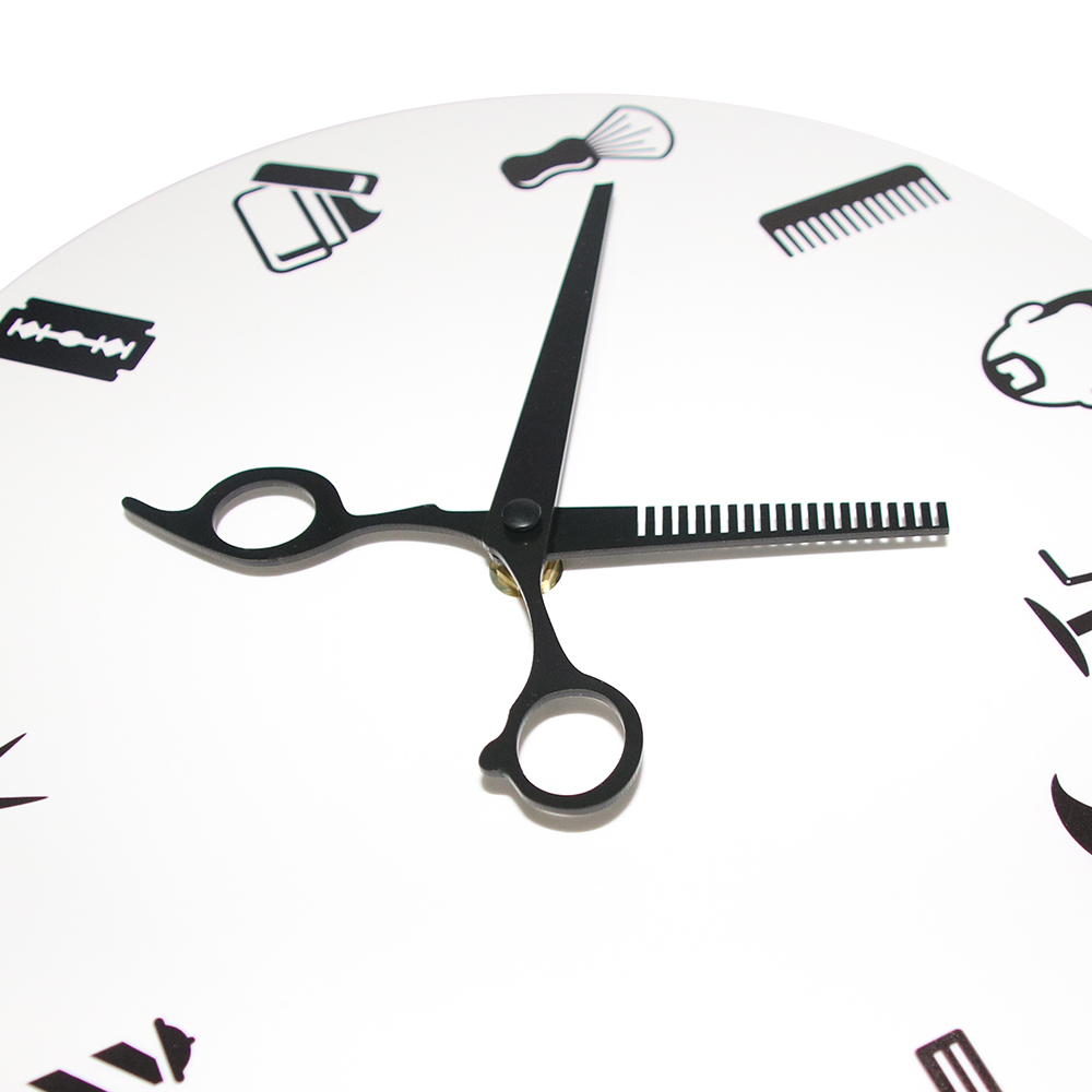 Kapperszaak wandklok met schaa - Men'S Grooming Barbershop recensie en prijs